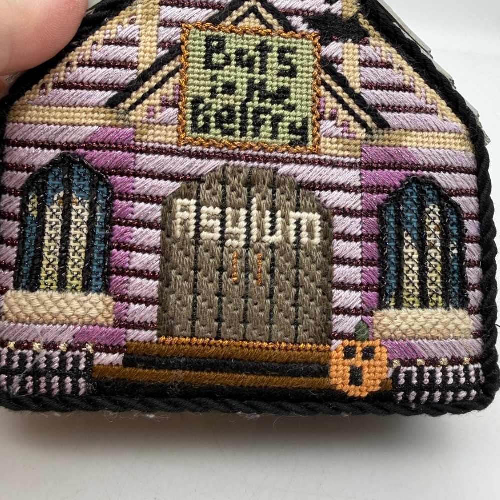 Halloween Melissa Shirley Bats in the Belfry Asylum finished needlepoint decor - Picture 9 of 12
